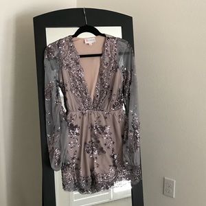 Gorgeous Grey Sequin Romper